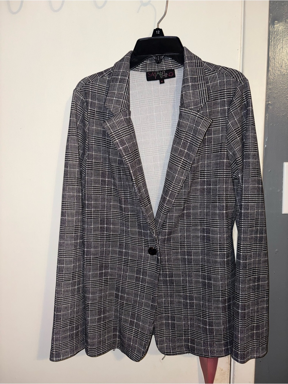 Black & White Plaid Blazer - Women’s